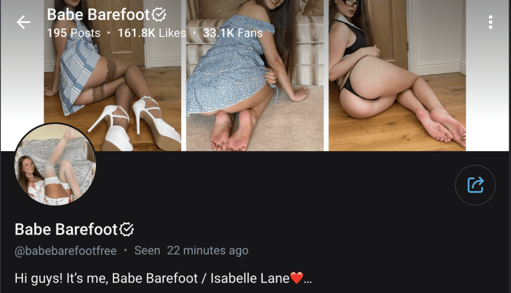 babe barefoot is a feet fetish model on reddit most popular one